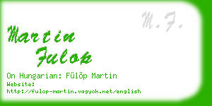 martin fulop business card